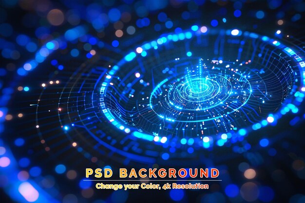 PSD technology background with hitech digital data