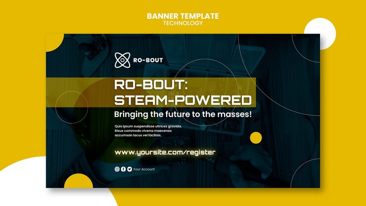 PSD technology banner template