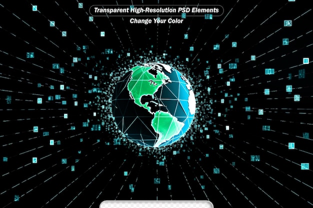 PSD tecnologia concetto di protezione dei grandi dati con punti e linee