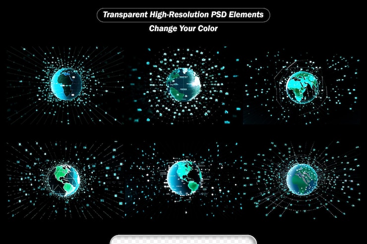 PSD technology big data protection concept with dots and lines