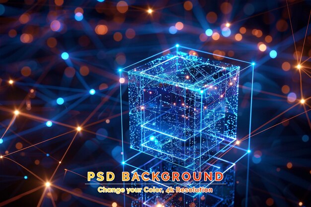 PSD technology block chain network connection big data visualization