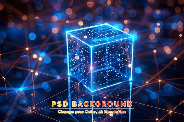 PSD connessione di rete a catena di blocchi tecnologica visualizzazione di grandi dati