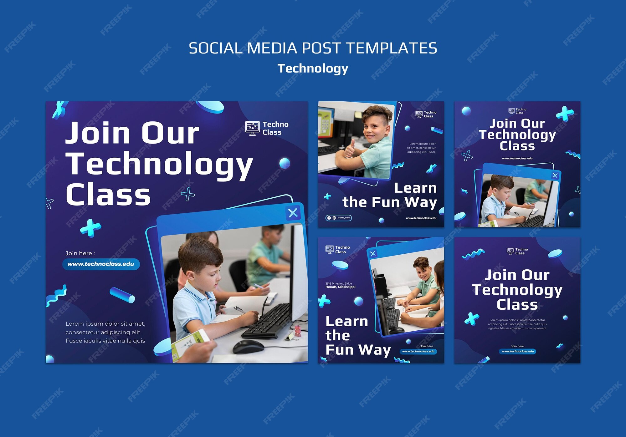 Premium PSD | Technology class social media post