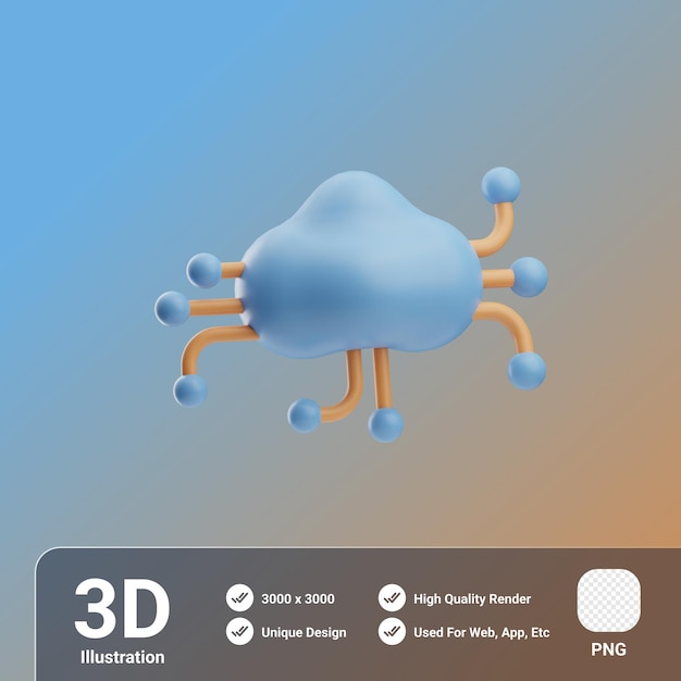 Technology cloud technology 3d illustration