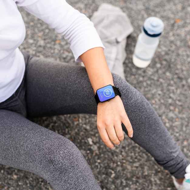 technology concept with smartwatch mockup