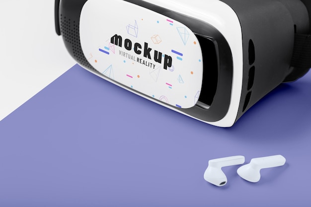 PSD concetto di tecnologia con mockup di occhiali vr