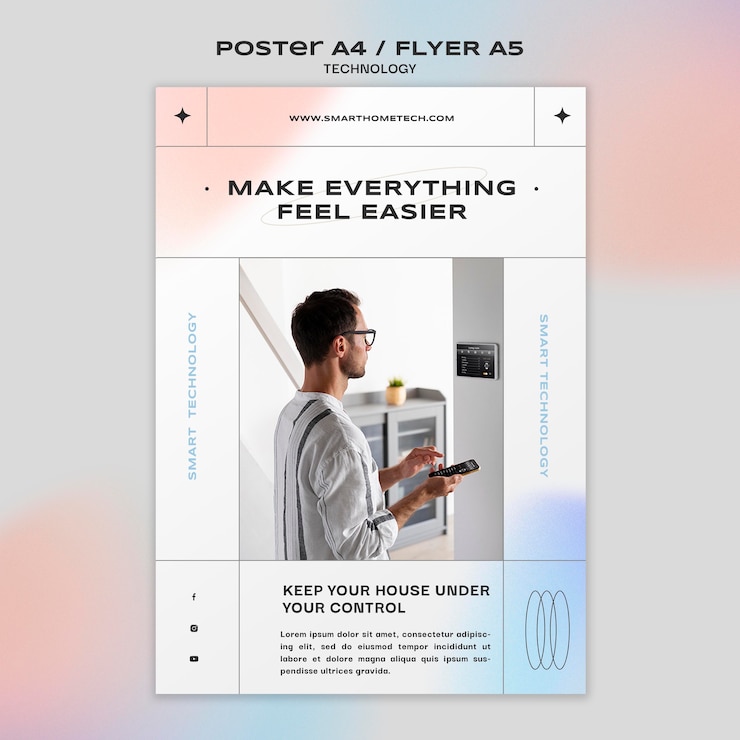 PSD technology flyer design template
