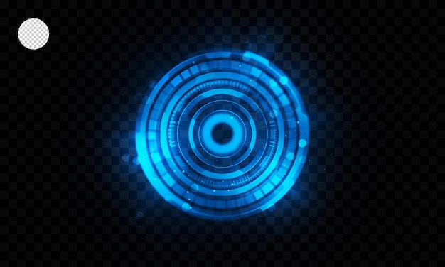 PSD technology glowing hud blue on transparent background