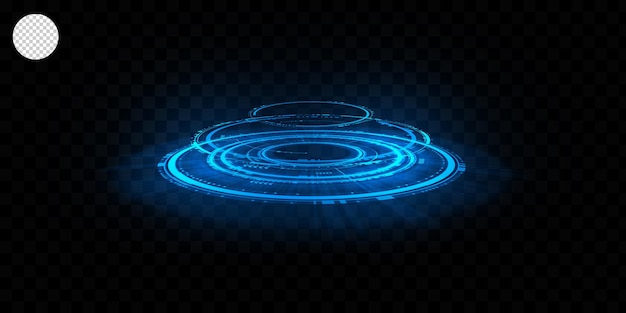 Technology glowing hud ring on transparent background