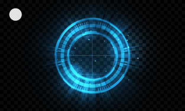 PSD technology glowing hud ring on transparent background