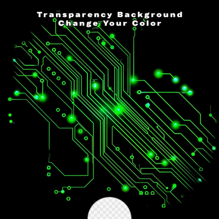 PSD technology green circuit board illustration business background