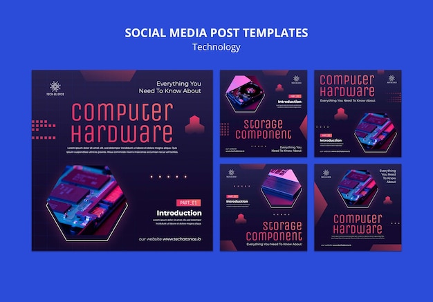 Progettazione del modello di post di instagram di tecnologia