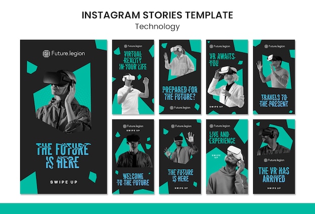 PSD progettazione di modelli di storie di instagram di tecnologia