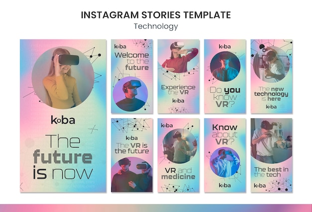 Дизайн шаблона рассказов о технологиях instagram