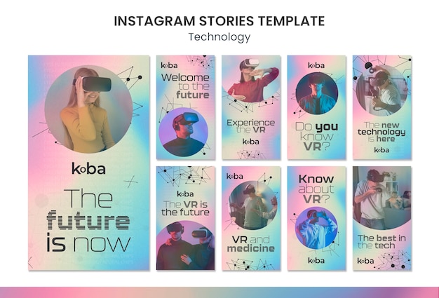 Technology instagram stories template design