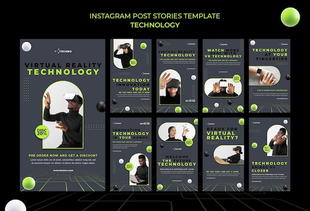 テクノロジーインスタグラムストーリーテンプレート