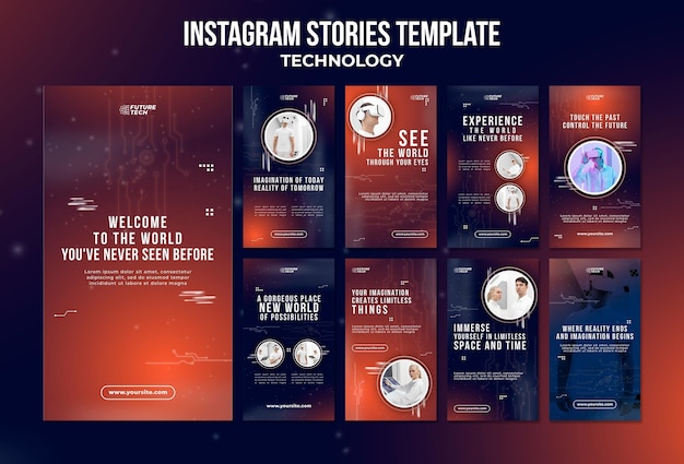 Modello di storie di instagram di tecnologia