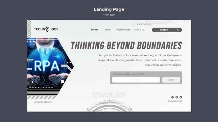 PSD technology landing page template design