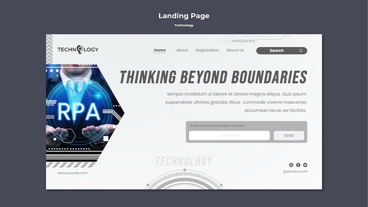 PSD technology landing page template design