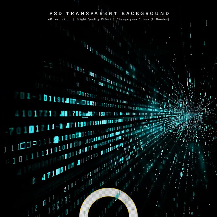 PSD technology network connection cyber space on transparent background