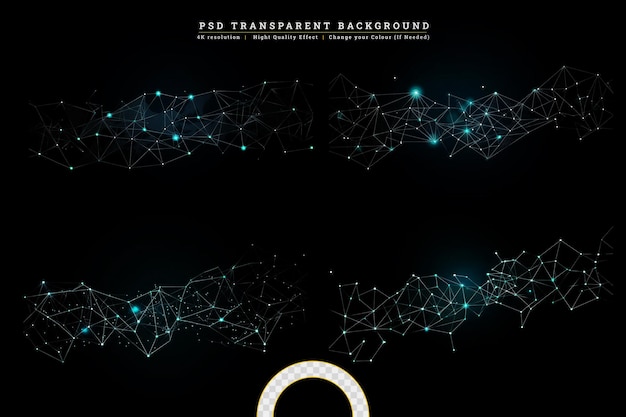 PSD technology network connection cyber space on transparent background