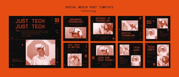 PSD 기술 소셜 미디어 게시물 템플릿