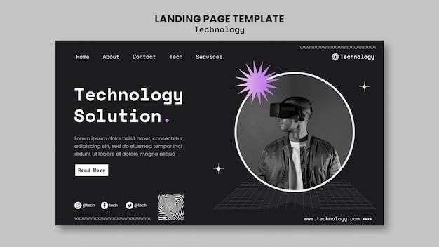 Technology solution landing page template