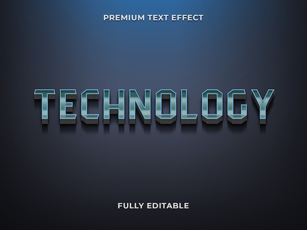 Technology text effect 3d template