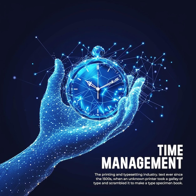 Technology time management banner template background