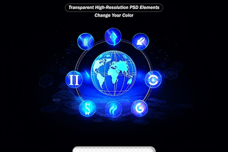 PSD technology time with techno circle with technology icon it represents smart technology