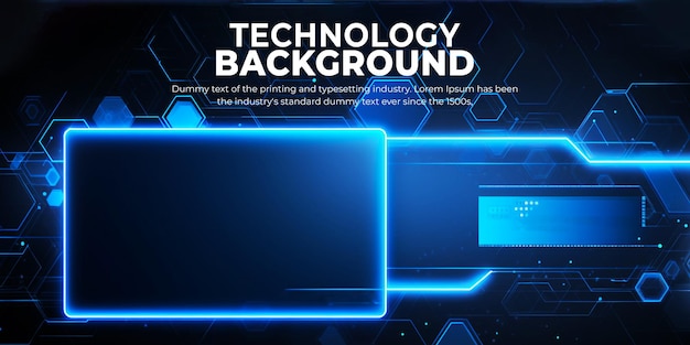 Technology web banner template design background
