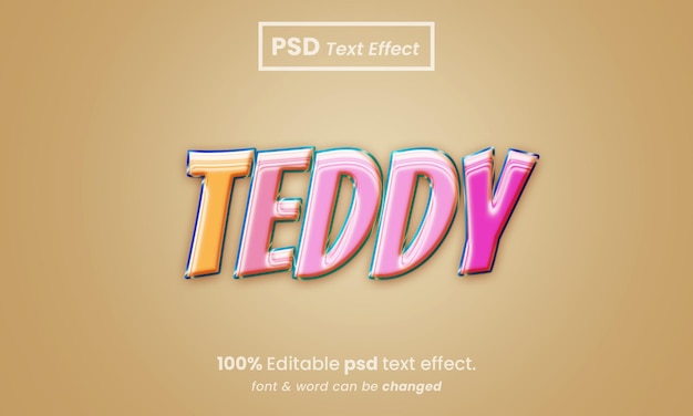 Teddy 3d teksteffect