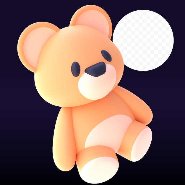 PSD teddy bear in 3d rendered graphic