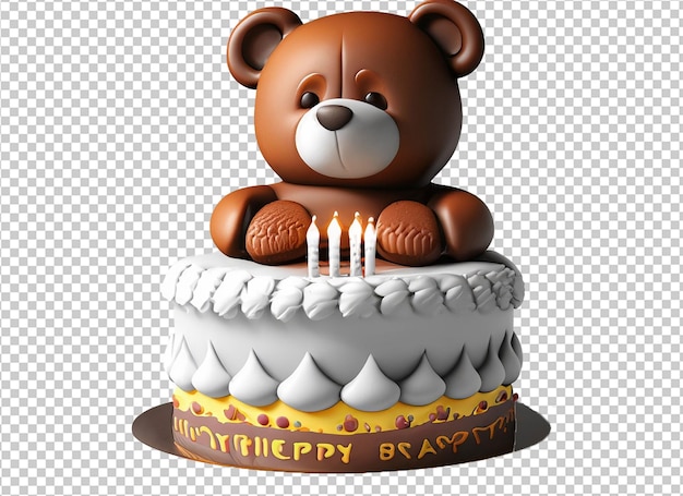 PSD teddy bear birthday cake