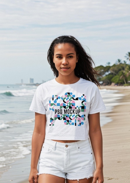PSD tee showcase template for unisex aesthetic branding merch mockup tshirt
