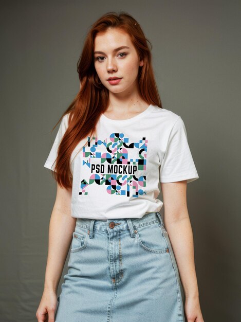 PSD ユニセックス・エステティック・ブランド商品のtシャツ・ショーケース・テンプレート tシャツ・モックアップ