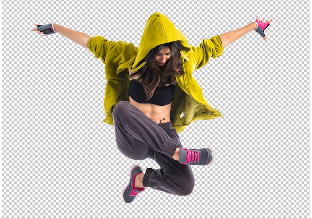 PSD teenager girl dancing hip hop