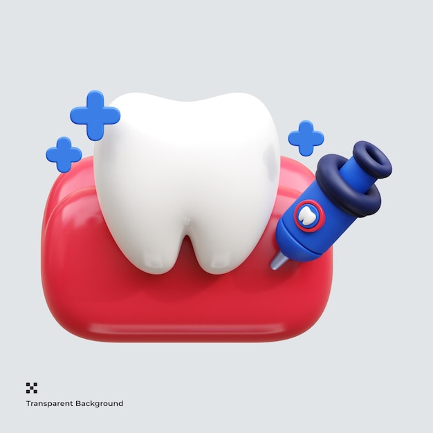 PSD icona 3d dell'anestesia dei denti