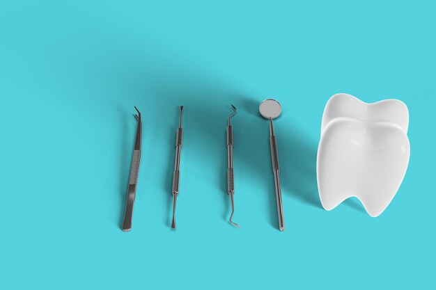 PSD rendering 3d del fondo della clinica per la cura dei denti