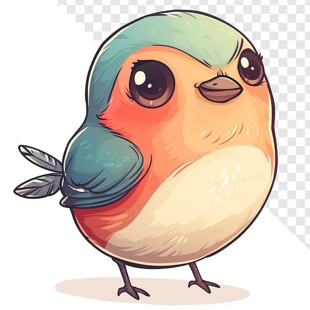 PSD teeturtle style 2d game cute bird vector art