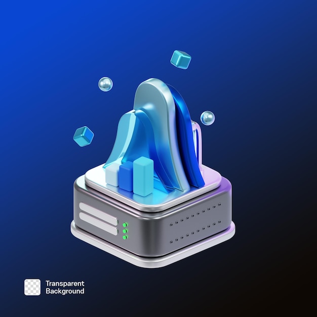 Tekninen 3D Technology Icon PNG -mallipohja