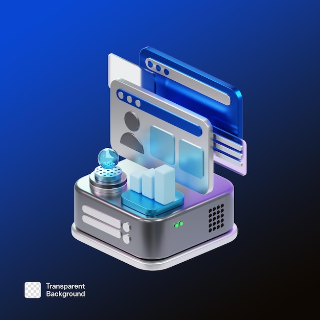 Teknisk 3D Technology Ikon PNG Skabelon