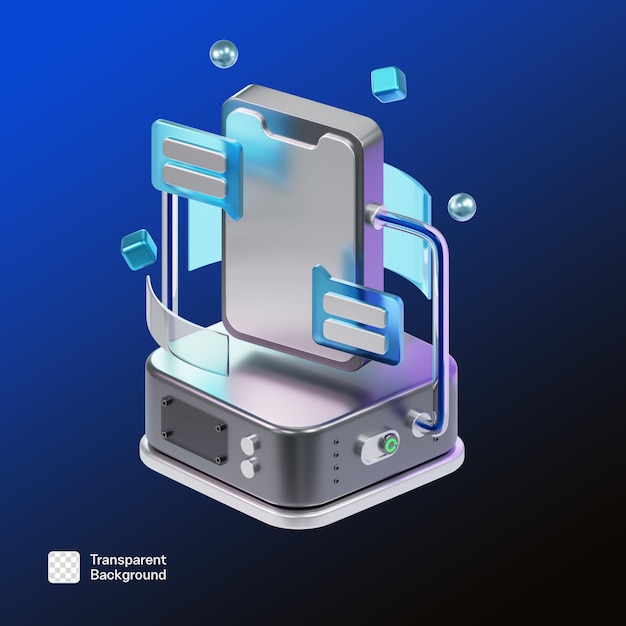 Teknisk 3D Technology Ikon PNG Skabelon
