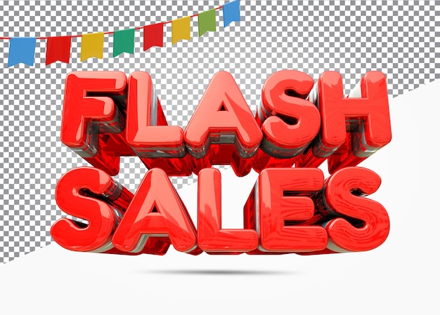 Tekst 3d flash verkoop alfabet kleur rood 3d premium psd