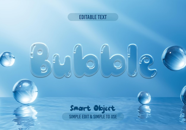 PSD tekst-effect in bubbels met achtergrondbubbels