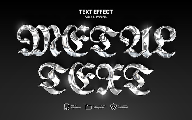 Tekst-effect met metaalglas