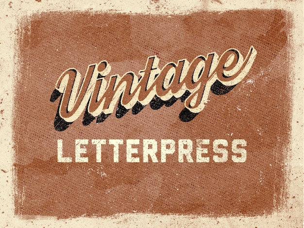 Tekst-effect sjabloon met vintage type stijl