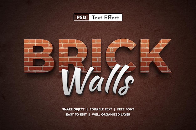 tekst-effect van bakstenen muren