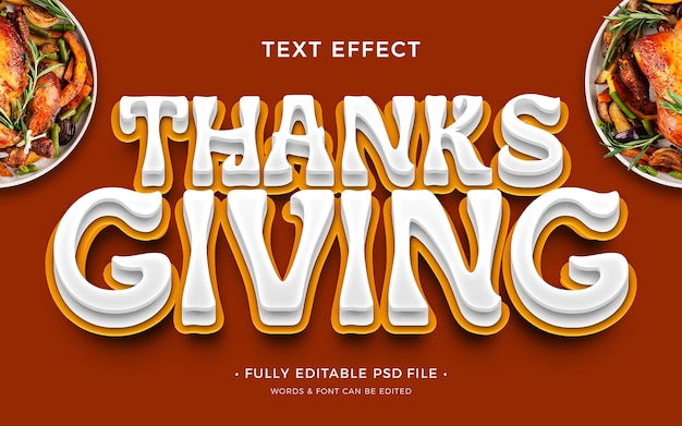 Tekst-effect van thanksgiving