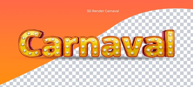 Tekst karnawału 3D z światłami